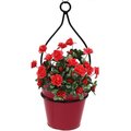 Next2Nature 0337E S-2 XR 6.5 in. Enameled Galvanized Planter with Iron Hanger; Red NE323548